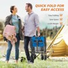 Vynxaria Heavy-Duty Collapsible Folding Wagon Cart, All-Terrain Wheels, 330lbs Capacity, Blue - 4 of 4