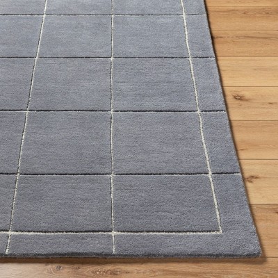 Isai 2'x3' Charcoal Wool Tufted Geometric Area Rug