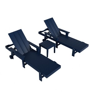 WestinTrends Ashore Modern Poly Reclining Chaise Lounge Set with Side Table - 1 of 4