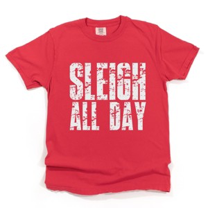 Sleigh All Day Block Distressed - Women's Garment Dyed Graphic T-Shirt - 1 of 4