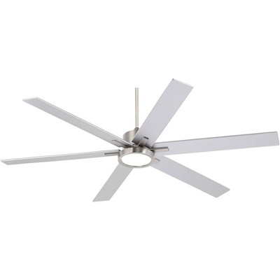 70" Casa Vieja Industrial Indoor Ceiling Fan with Light LED Remote Control Brushed Nickel for Living Room Kitchen Bedroom Family Dining