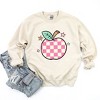 Simply Sage Market Women's Graphic Sweatshirt Checkered Apple Stars - image 2 of 4