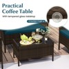 Tangkula Set of 8 Furniture Set w/ Washable Cushions & Tempered Glass Coffee Table - 3 of 4