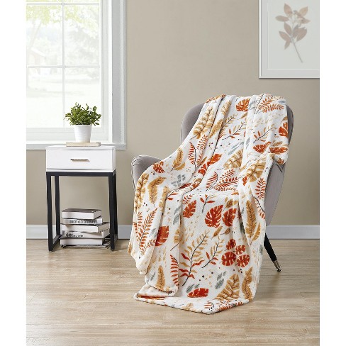 Kate Aurora Autumn Living Fall Foliage Ultra Soft & Plush Oversized Throw  Blanket Cover