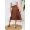 Coolmee Women Maternity Maxi Skirts Leopard Print Pleated Elastic High Waisted Casual Flowy Long Skirts - 3 of 4