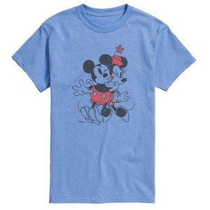 Men's - Disney - Mickey And Minnie Heart Short Sleeve Graphic T-Shirt - 1 of 4