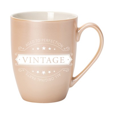 Elanze Designs Aged To Perfection Vintage All Original Parts Precious Pearl 10 ounce New Bone China Coffee Cup Mug