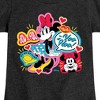Girls' - Disney - Minnie Sticker Look Fitted Short Sleeve Graphic T-Shirt - 2 of 4