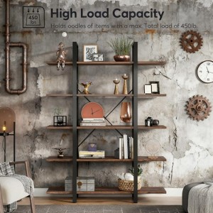 SEVOBAL Decorative Bookshelf 5-Tier Bookshelf Kids Bookshelf Book Organizer Toy Storage Cabinet Organizer, Brown, 47.24"*11.81"*70.08" - 1 of 4