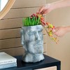 NAYSAYE Planter Easter Island Cement Planter Unique Statue Design for Indoor Outdoor Garden, Gray, 6.5"*5.5"*11" - 2 of 4