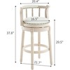 Lyngins Counter Height Bar Stool (29.5" Seat Height), 360° Swivel Bar Stool, Cow Top Leather Upholstery, Wooden Counter Stools with Curved Backrest - 2 of 4