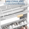 Fluted Shoe Cabinet, Narrow Shoe Storage Cabinet with 2 Flip Drawers and Open Shelf, Storage Organizer for Foyer, Hallway, Front Door - 3 of 4