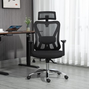 Ergonomic Mesh Desk Chair High Back Computer Chair with Liftable Armrest Adjustable 3D Headrest Lumbar Support Swivel Executive Task Chair - 1 of 4