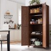 OKD 72" Farmhouse Decorative Storage Cabinets w/Hanging Rod & Adjustable Shelves - 3 of 3