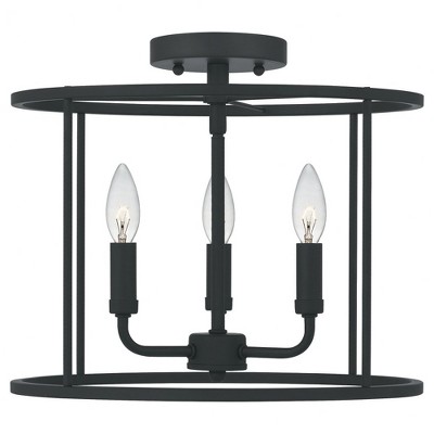 Quoizel Lighting Abner 3 - Light Semi-Flush Mount in  Matte Black