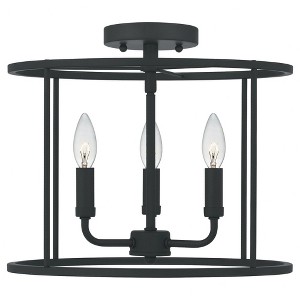 Quoizel Lighting Abner 3 - Light Semi-Flush Mount in  Matte Black - 1 of 2
