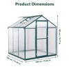 6x6 FT Greenhouse for Outdoors, Large Walk-in Greenhouse with Roof Vent, Heavy Duty Polycarbonate Greenhouse for Garden Patio Backyard - 2 of 4