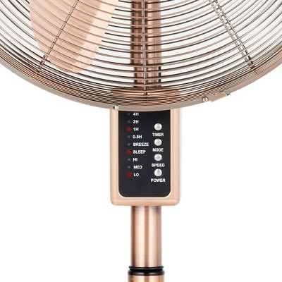 Holmes 16" Copper Metal Oscillating Pedestal Fan with Remote Control