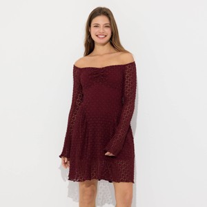 Women's Long Sleeve Lace Mini Dress - Wild Fable™ - 1 of 4