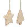 Northlight Sequin Faux Fur Star and Christmas Tree Ornaments - 4.25" - Beige - Set of 2 - 2 of 4