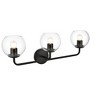 Elegant Lighting Genesis 3 light Black and Clear Bath Sconce - 3 of 4