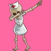 Women's Design By Humans Halloween Dabbing Funny Skeleton Nurse RN Costume Gift By COVI Racerback Tank Top - 2 of 3