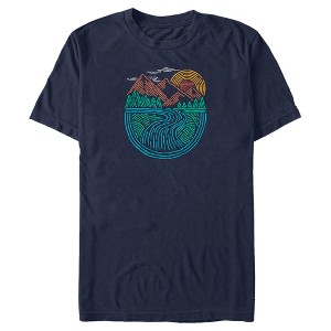 Men's Lost Gods Line Art Landscape T-Shirt - 1 of 4