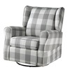 Acme Furniture Patli 35" Accent Chairs Gray Fabric: Flannel Upholstery, Swivel Base, Wood & Metal Frame - 3 of 4