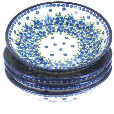 Blue Rose Polish Pottery 1013 Zaklady Large Salad Bowl Set