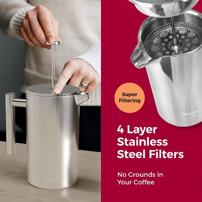 Stainless Steel Double Insulated French Press Coffee Maker