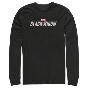 Men's Marvel Black Widow Movie Logo Long Sleeve Shirt - 1 of 3