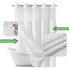 BAGOKIE 71"x74" Boho Tufted Chevron Stripes Hookless Shower Curtain, Pack of 1 - 2 of 4