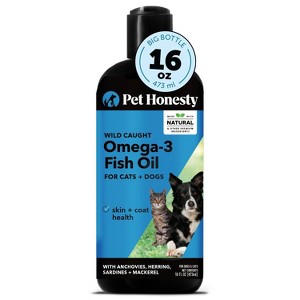 Pet Honesty Omega 3 Salmon Flavor Fish Oil Supplement for Dog and Cat - 16oz - 1 of 4