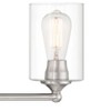 360 Lighting Billings Modern Wall Light Brushed Nickel Hardwired 24" 3-Light Fixture Clear Glass Cylinder Shades for Bedroom Bathroom House - 3 of 4