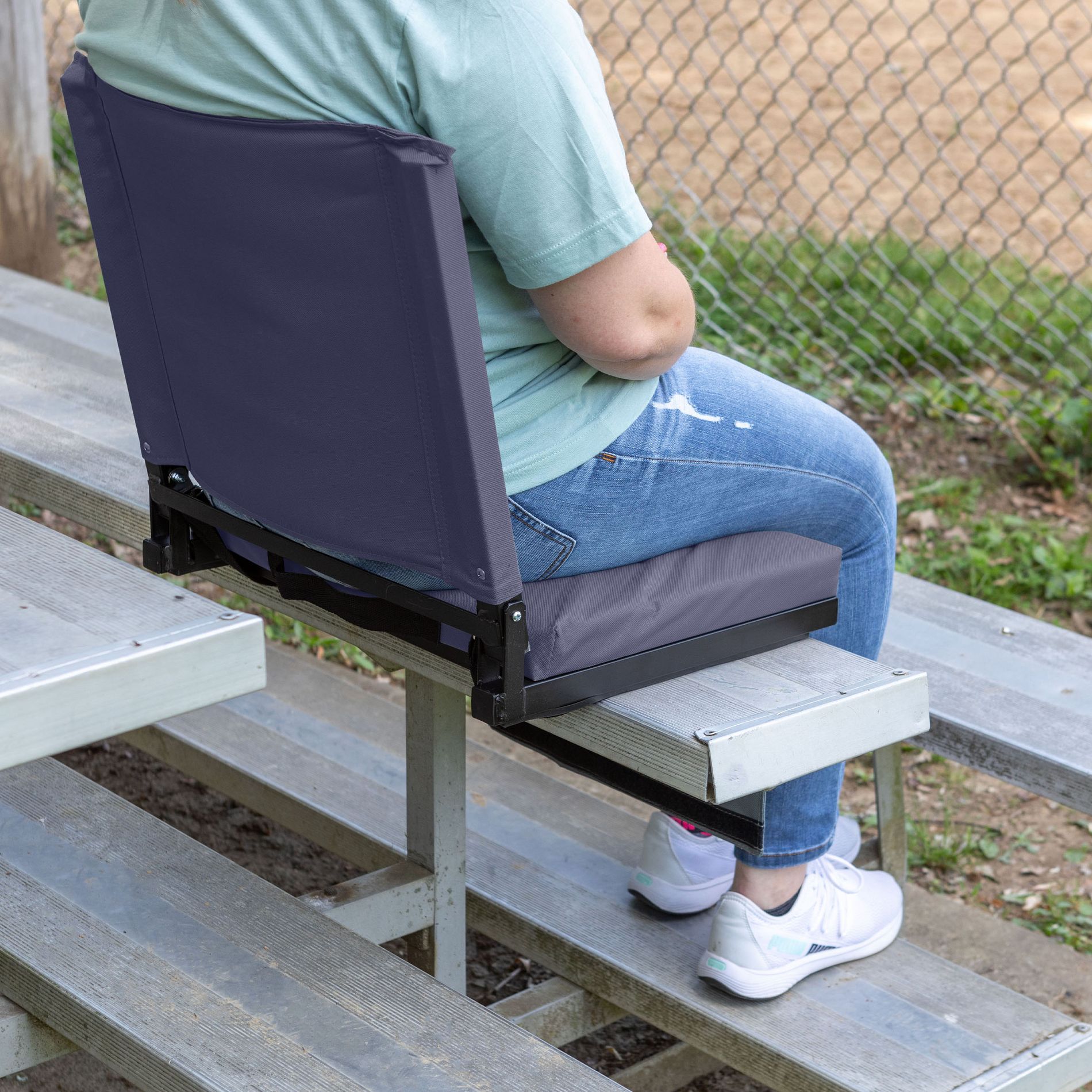 Home-Complete Bleacher Seat Stadium Cushion, Navy