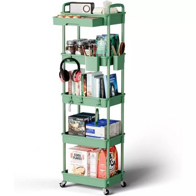 MaseiKar Rolling Utility Cart with Drawer, Utility Cart Made of Multifunctional Storage Organizer Tool for Kitchen, Bathroom, Living Room, Office