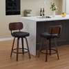 FONTOI 2PCS Swivel Upholstered Barstools, Counter Height Bar Chairs, Island Stools for Kitchen Counter, Black, 16.93"*35.43"*22.04" - 2 of 4