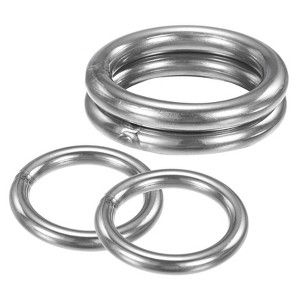Unique Bargains Dream Catcher Stainless Steel Macrame Wreath Floral Round Metal O Rings 4 PCS - 1 of 4