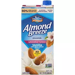 Almond Breeze Unsweetened Vanilla Almond Milk - 1qt