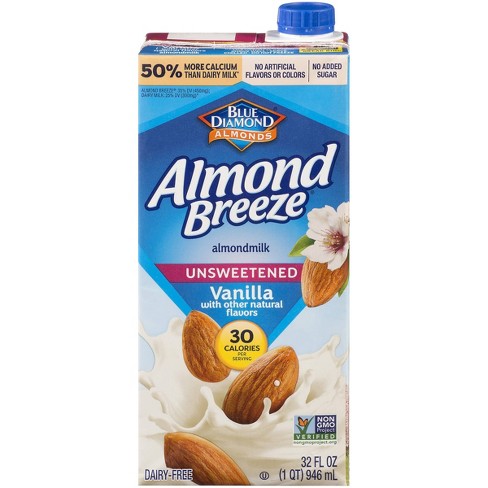 Blue Diamond Almond Breeze Unsweetened Vanilla Almond Milk - 32 fl oz - image 1 of 4