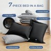 Queen Bed in a Bag, 7 - Piece Comforter Set with Black Light Grey Sheets and Shams - 4 of 4