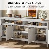 Modern Fluted Sideboard Buffet Cabinet with 65.8-Inch Width, Four Doors for Kitchen Storage, Elegant Wood Sideboard for Dining Room - 3 of 4
