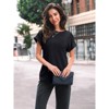 Women's 2025 Summer Tunic Top Short Sleeve Crew Neck Business Casual Blouse Regular Fit Shirts - 2 of 4