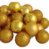 Northlight 96ct Shatterproof 4-Finish Christmas Ball Ornament Set 1.5" - Antique Gold - 3 of 3