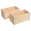 vidaXL Planter Decorative Outdoor Patio Plant Pot Flower Box Solid Wood Pine Brown 2 pcs - 2 of 4