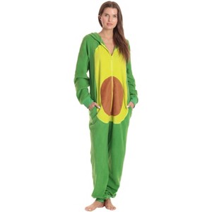 Just Love Womens One Piece Winter & Christmas Character Adult Bodysuit Hooded Pajamas - 1 of 4