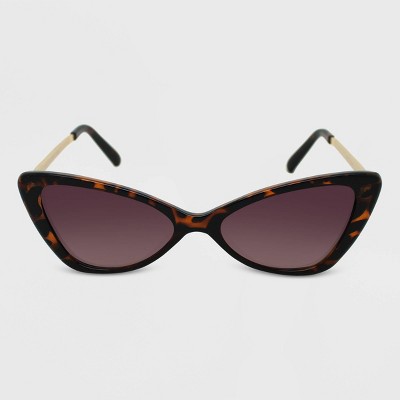 Women's Tortoise Shell Print Butterfly Sunglasses - Wild Fable™ Brown