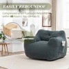MOONMISS Teddy Fabric Bean Bag Sofa Chair with Armrests Stuffed High-Density Foam in Living Room,Bedroom Reading - 2 of 4