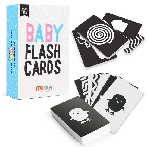 High Contrast Flash Cards for New Born Baby - Black & White