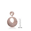 Guili Sterling Silver Round Cubic Zirconia Earrings, Featuring Overlap or Heavy Designs in Silver or Rose Plating for Bold, Elegant Style - 2 of 3